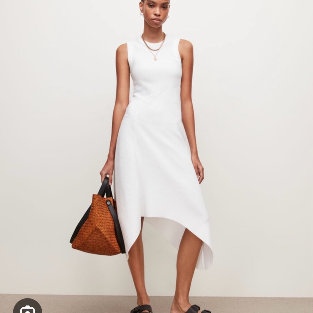 All Saints White Asymmetrical Gia Dress